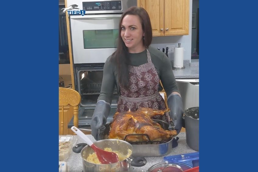 dr. wallace with thanksgiving turkey